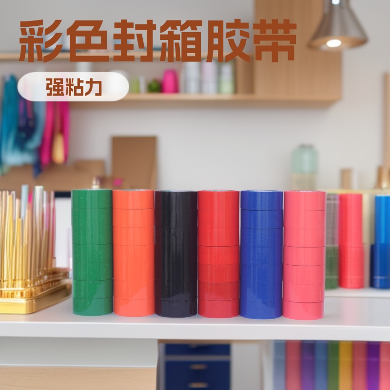 Colored Sealing Tape Shandong High-Adhesion Packing Sealing Black Pink Tape Red Tape Carton Packing Whole Box