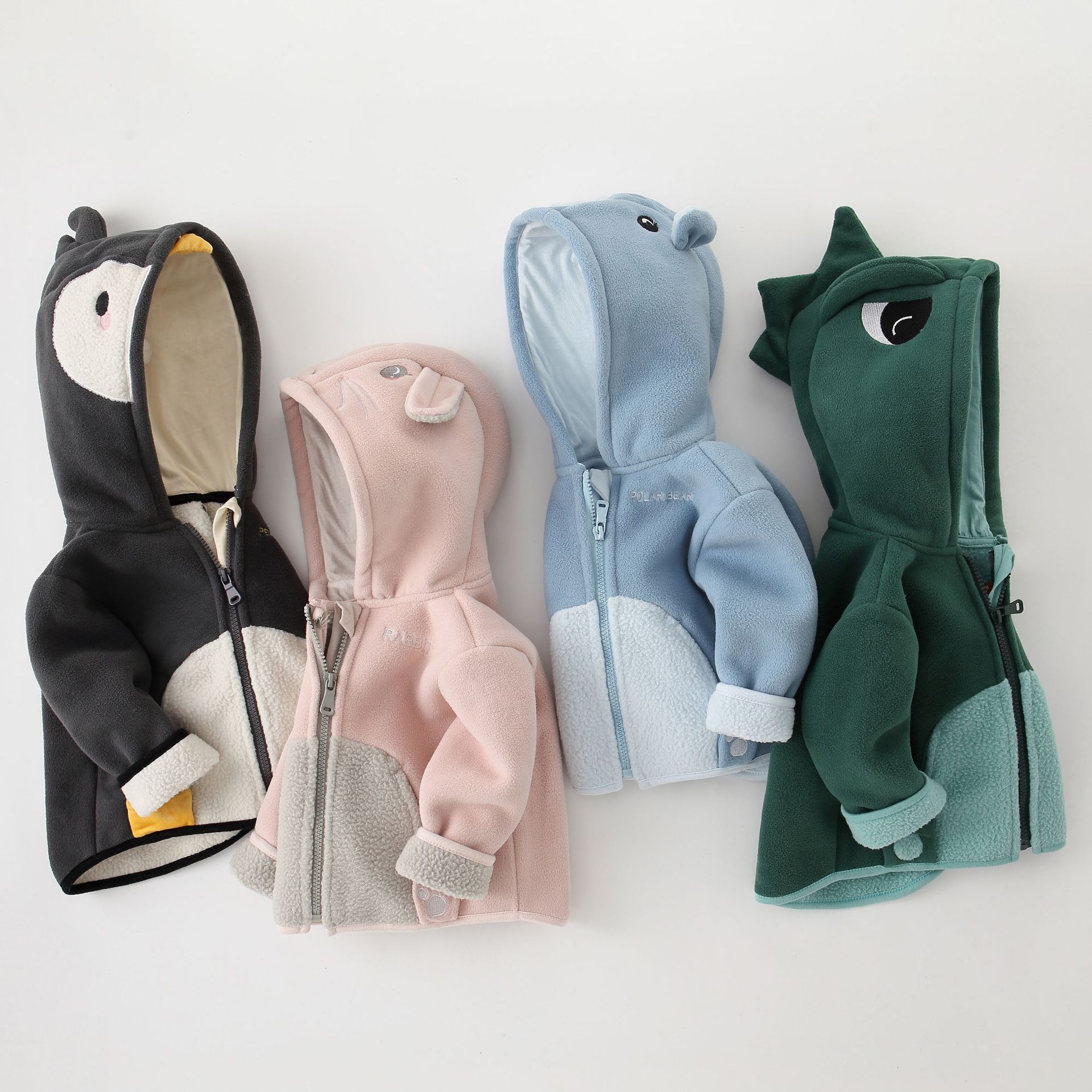 Picture of Girls' Fleece Coat Boys' Coat Autumn and Winter Clothes Children's Baby fleece-lined Hooded Top Baby Clothes Cross Border