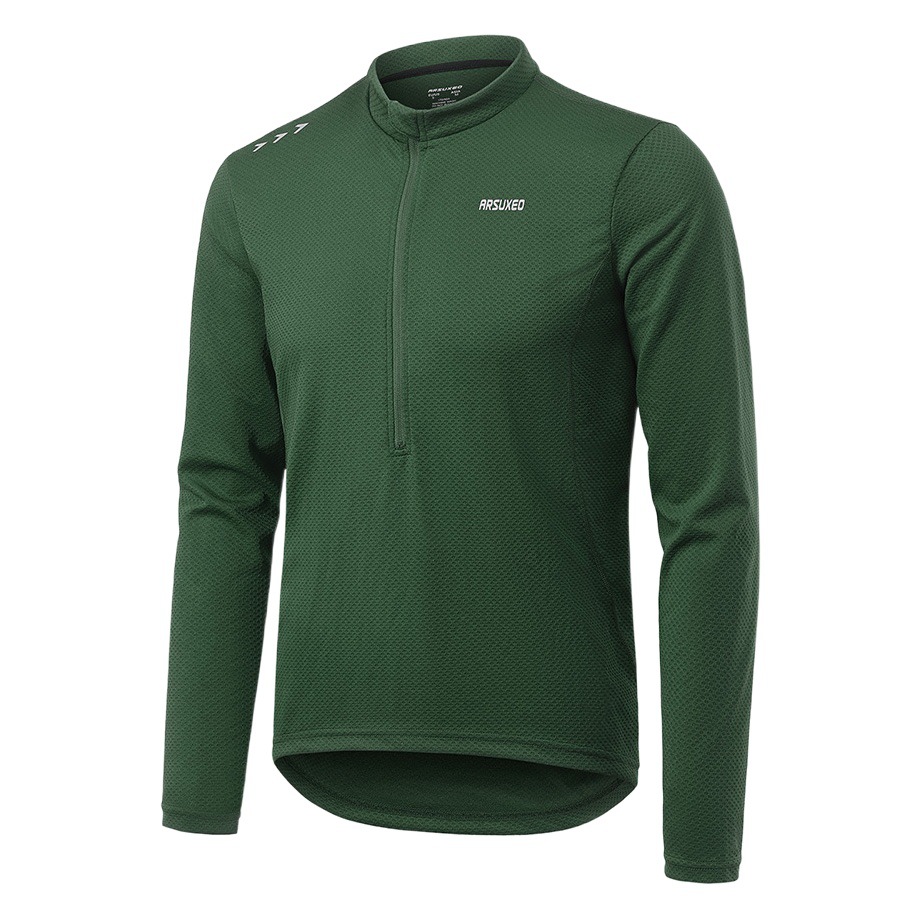 Cycling clothes long sleeve half zipper spring and summer men's breathable bicycle mountain bike riding loose version top 6040