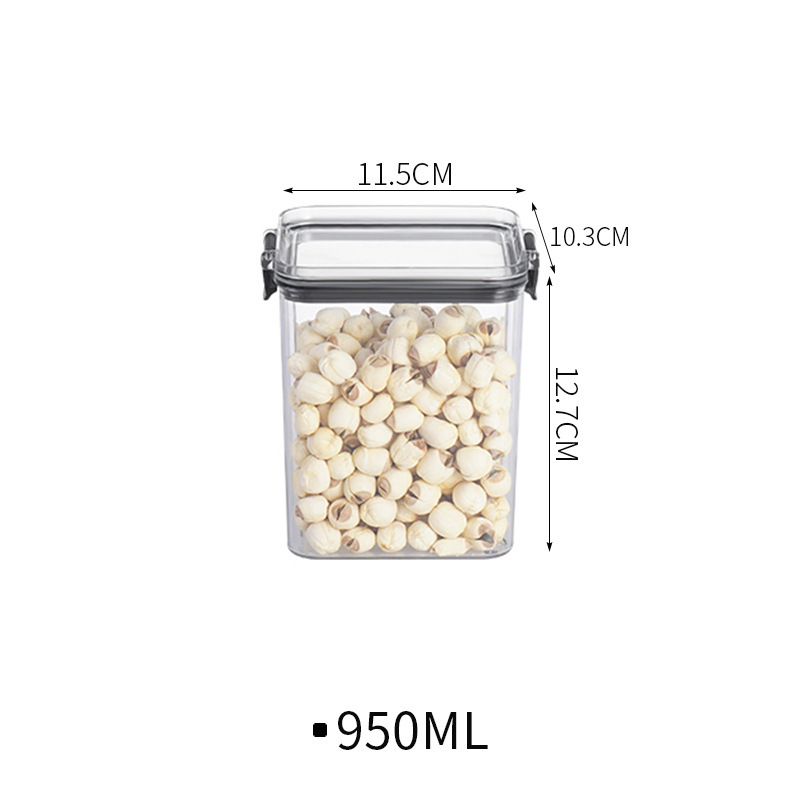 Picture of Sealed Jar Grain Kitchen Storage Food Grade Transparent Plastic Jar Box Snacks Dry Tea Storage Jar