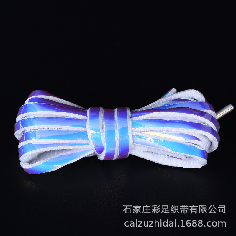 Picture of Reflective shoelaces men and women personality tide semicircle flat black and white color sports basketball shoes shoelaces strength factory