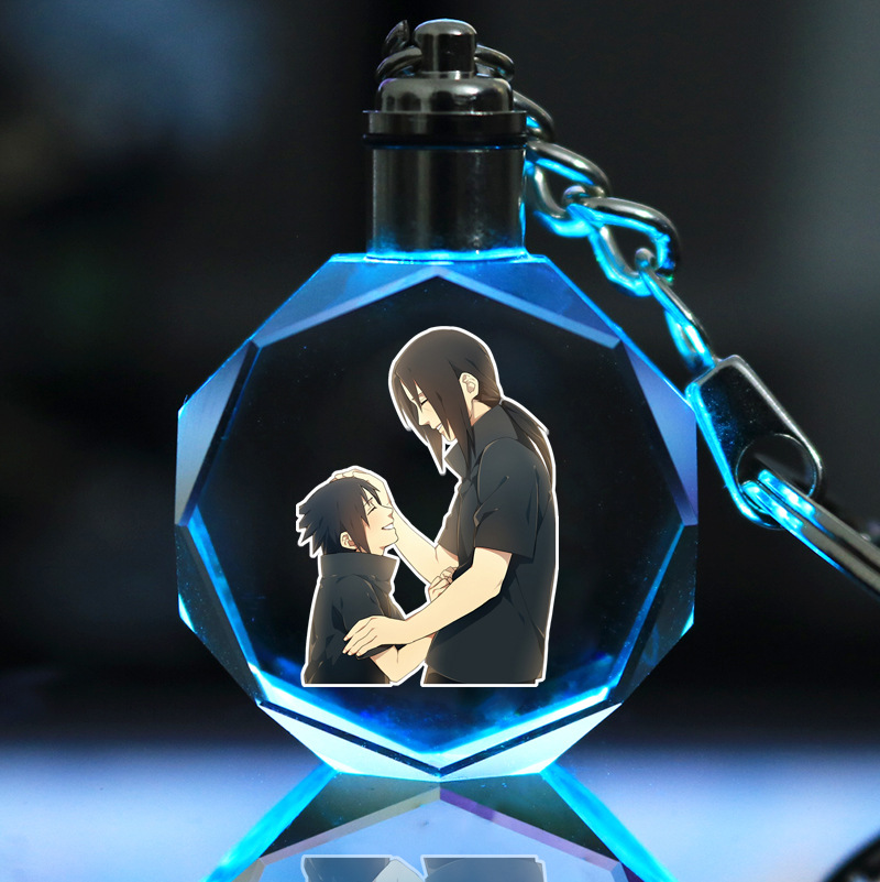 Picture of Naruto Peripheral Pendant Naruto Kakashi Sasuke I Ailuo Animation Luminous Crystal Keychain Wholesale