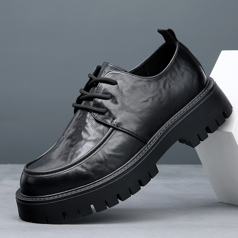 plus size men's shoes spring and summer new fashion thick-soled breathable hollow casual shoes business men's big toe leather shoes genuine leather