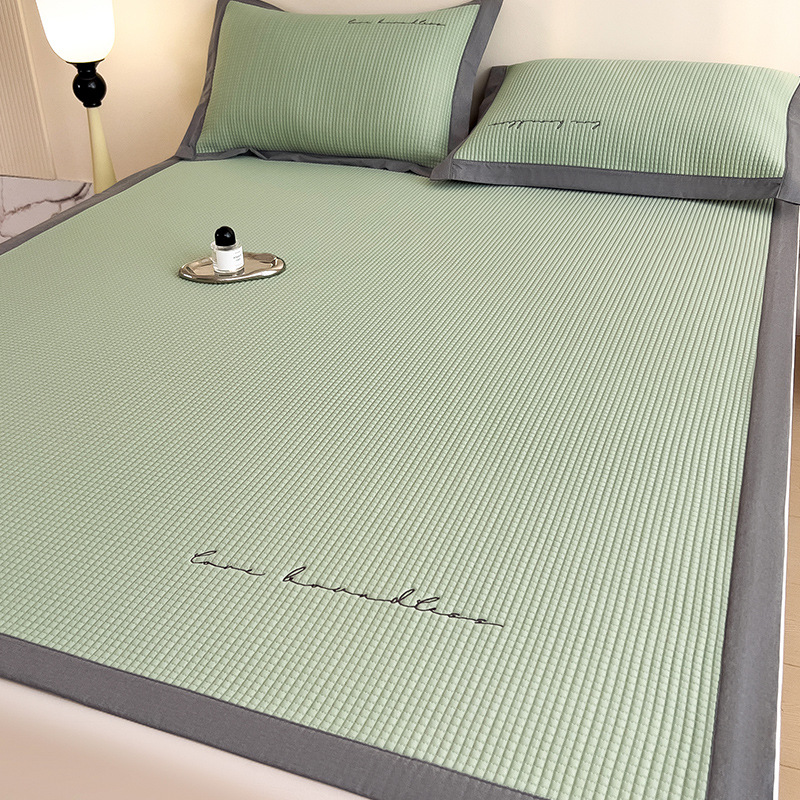 Picture of Category a Maternal and Infant Grade Waffle Ice Bean Mat Three-Piece Set Classy Ice Silk Mat Fitted Sheet Summer Air-Conditioned Soft Mat