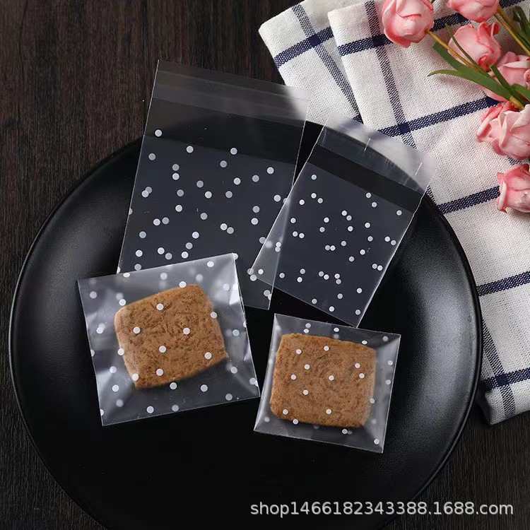 Cookie Bag Transparent Packaging Bag Frosted Dot Self-Adhesive Bag Baking Jewelry Bag Mooncake Bag Snack Bag
