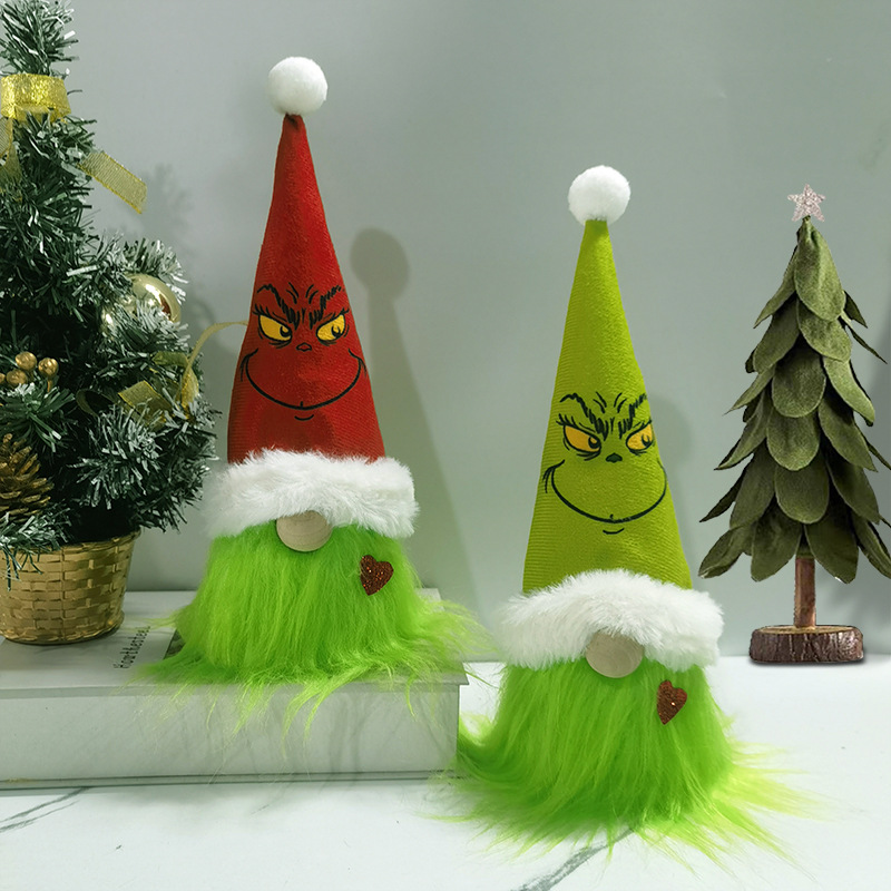 Picture of American Christmas decoration gift Christmas Grinch Faceless Old Man cartoon strange plush doll window decoration