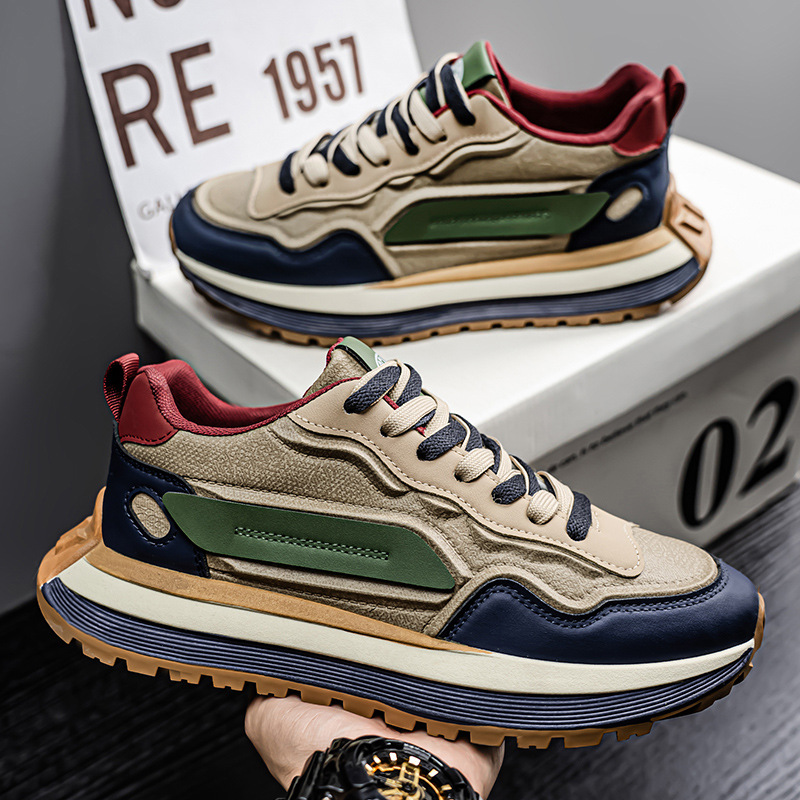 Shoes Men's Shoes Spring 2025 New Thick-Soled Forrest Gump Sports Shoes Men's Running Non-Slip Casual Travel Dad Shoes