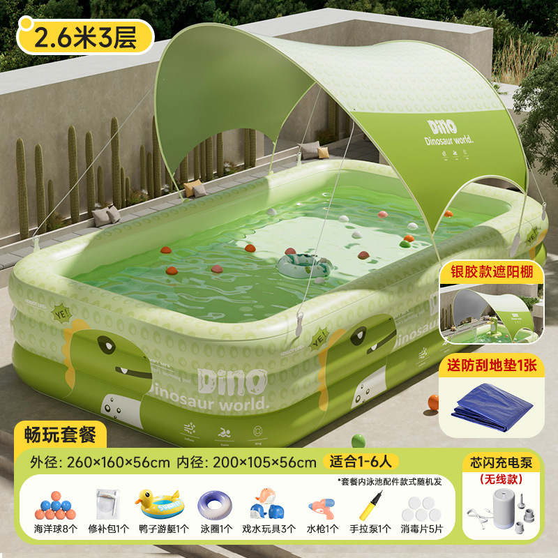 Picture of Jiashu Swimming Pool Home Outdoor Large Inflatable Pool Thickened Plastic Baby Baby Children Inflatable Swimming Pool