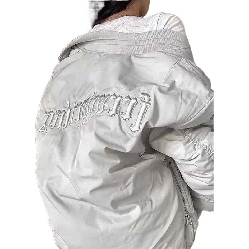 Cross-border High Street Trendy Brand American Vintage Embroidered Baseball Suit Women's Spring and Autumn Loose All-match Design Sense Casual Jacket
