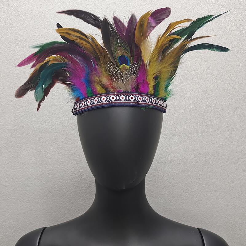 Picture of Indian Feather Headwear Chief Hair Accessories Carnival Stage Show Props Headwear Accessories Cross Border