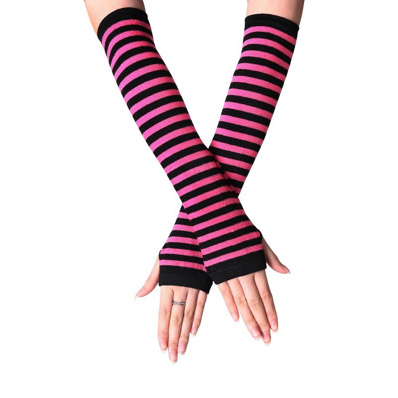Picture of Korean Style Women's Gloves Half-Finger Gloves Women's Winter Cute Autumn and Winter Long Gloves Arm Covers Fingerless Woolen Gloves