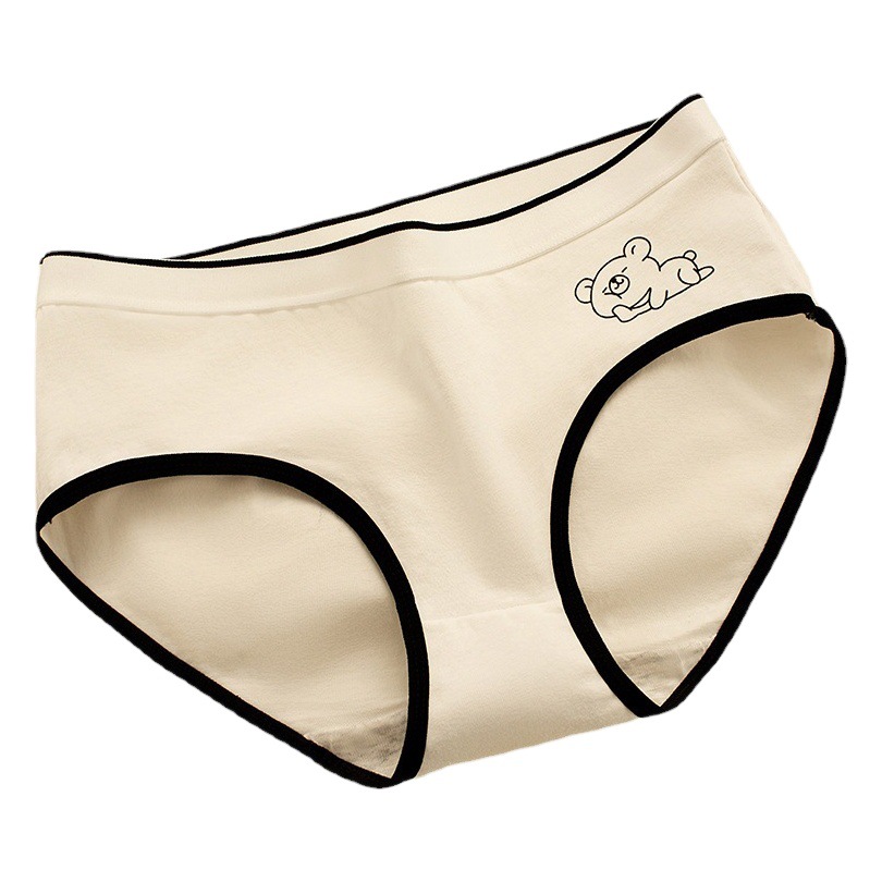 Pure Cotton Underwear B350 Pure Cotton Women's Underwear Cotton Mid-Waist Seamless Briefs Girls Underwear Pure Cotton Underwear Women's Underwear
