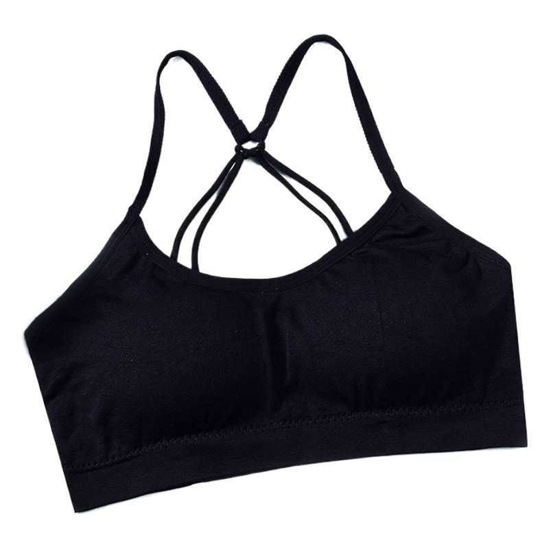Picture of New Parachute Cross Tube Top Backless Beautiful Back Strap Underwear with Chest Pad Anti-running Sports Girl Bra for Women