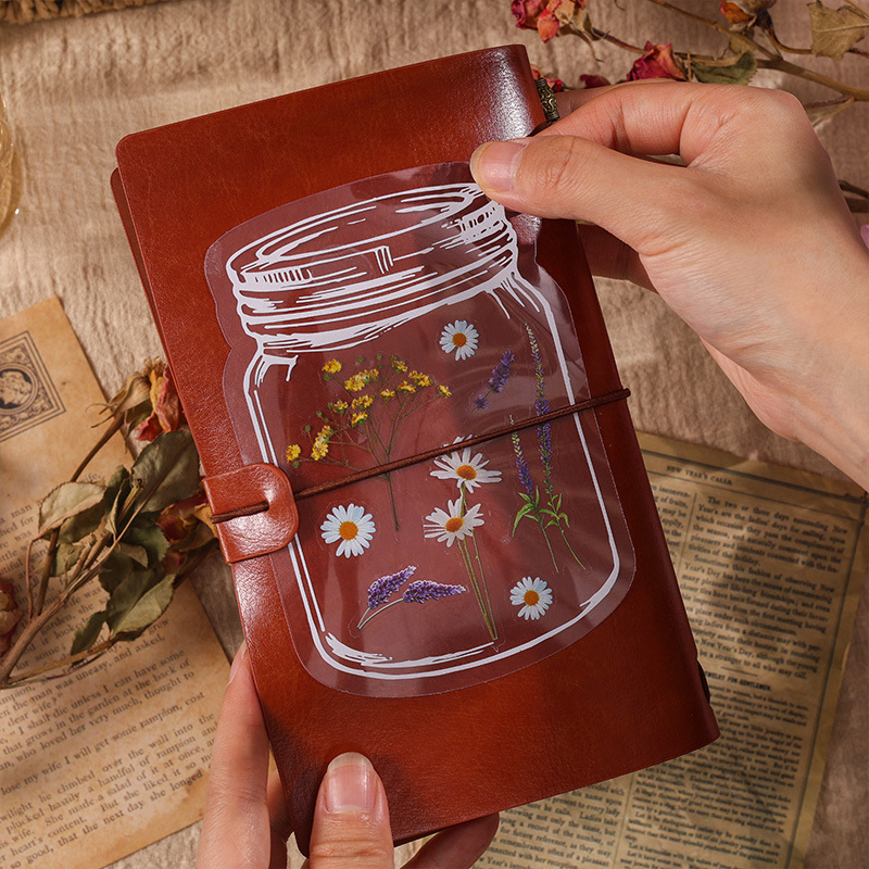 Picture of Yuezhen Nature Series Handbook Sticker Bag PVC Plant Flower Retro Material Paper Children's Handbook Sticker