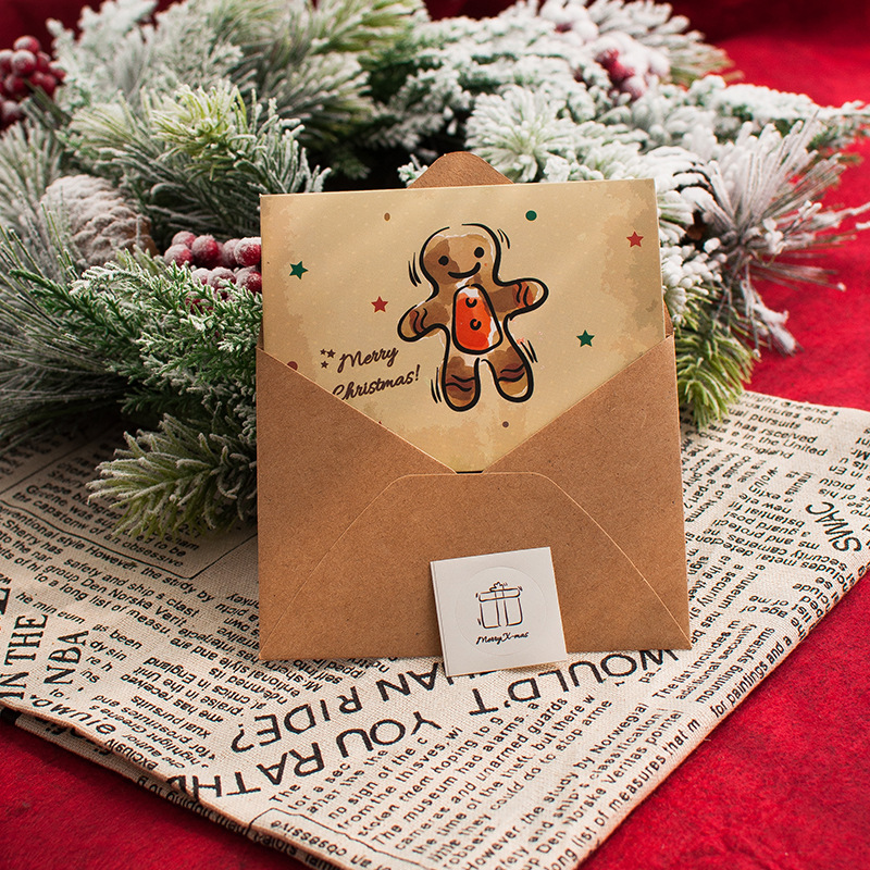 Picture of Senyu Leaf Vintage Christmas Greeting Card suit Blessing Business Confession Christmas Eve Holiday Simple Small Fresh Greeting Card