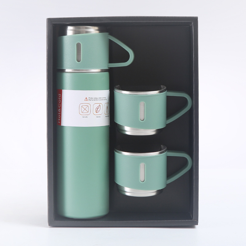 Picture of 304 Stainless Steel Thermos Cup Tea Cup One Cup Three Lid Business Gift Box suit Outdoor Water Cup Activity Gift Wholesale