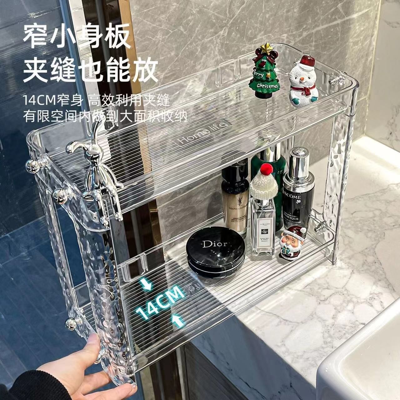 Bathroom Storage Rack Without Punching Holes Bathroom Toilet Washbasin Wall Hanging Cosmetics Storage Rack