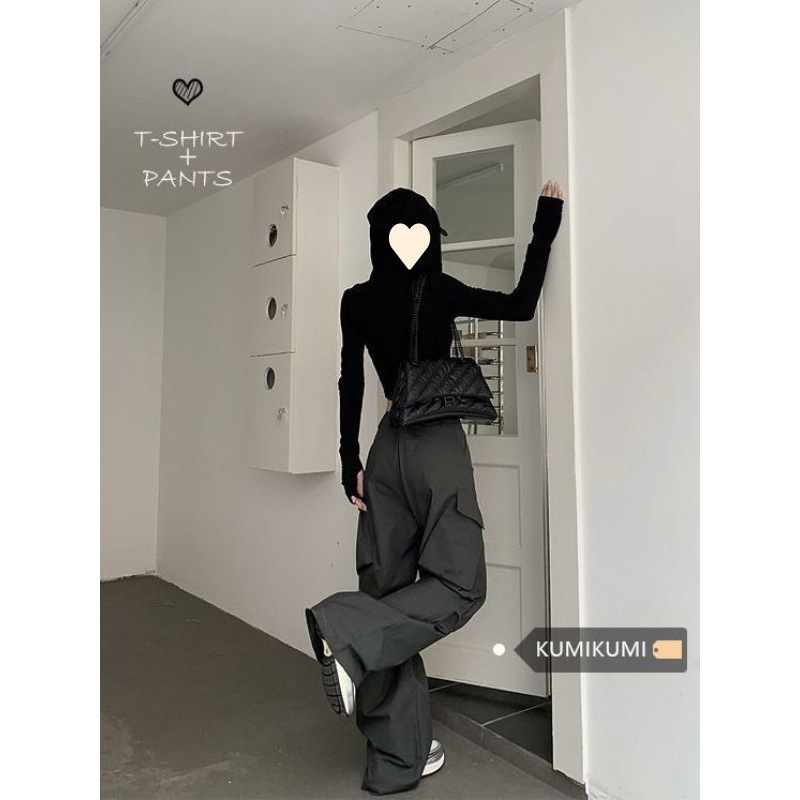 American Style Retro Street Overalls Women's Summer Loose High Waist Casual Pants Wide Leg Design Sense Straight Long High Street Fashion