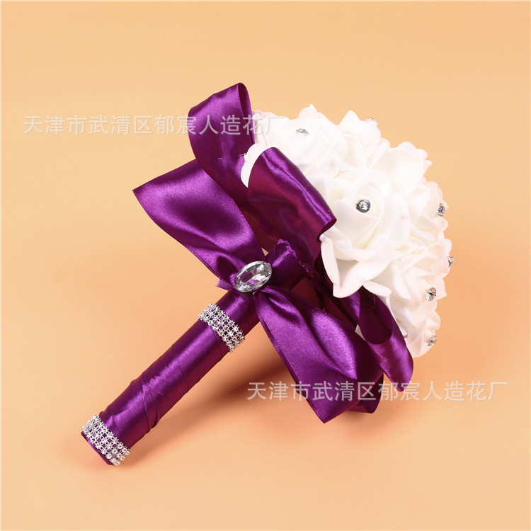 Bridal bouquet wholesale wedding foam simulation bouquet Amazon supply pinch angle PE foam bouquet