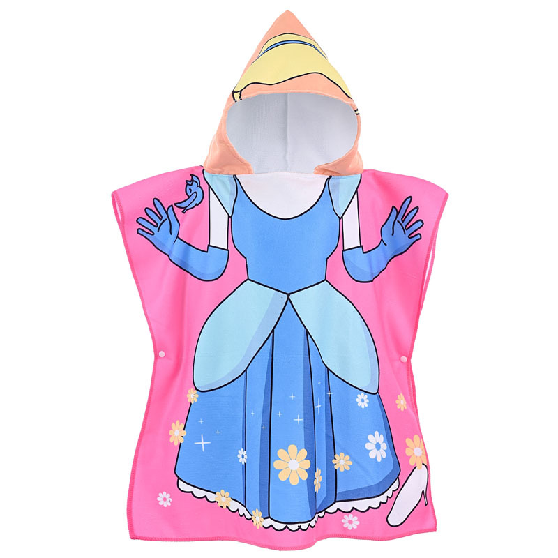 Picture of Children's Cape Bath Towel Microfiber Warp Knitted Cute Cartoon Printed Towel Can Be Worn in the Shower Hooded Absorbent Bathrobe