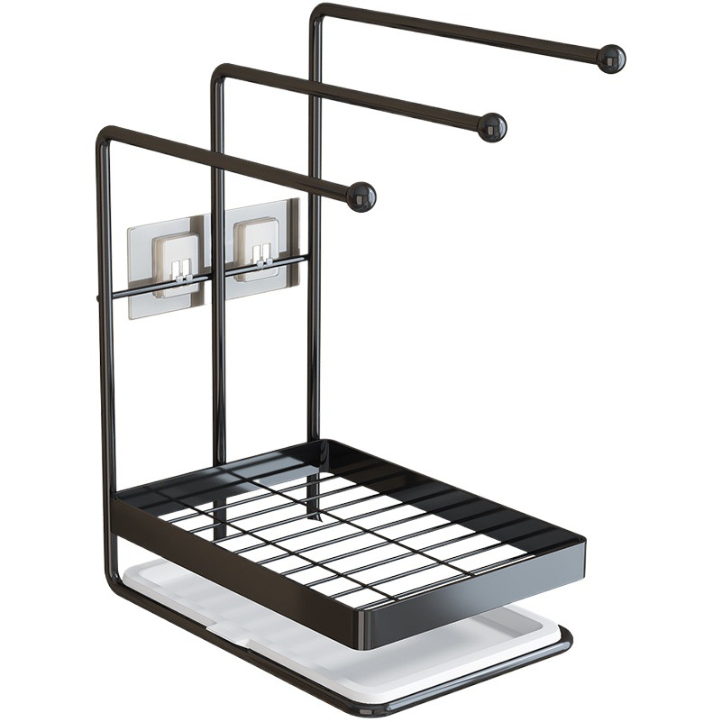 Picture of Rag Drying Storage Rack Sink Storage Rack Kitchen Sink Countertop Cleaning Brush Bowl Rack Wall Hanging Cloth Rack