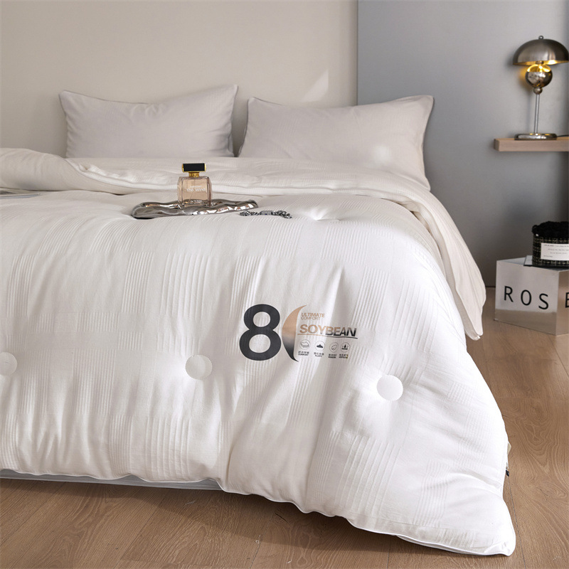 Class a All-Cotton Soybean Fiber Quilt 80% Fiber Quilt Double Twin Winter Quilt Spring and Autumn Quilt Cotton Bedding Soybean Fiber Warm
