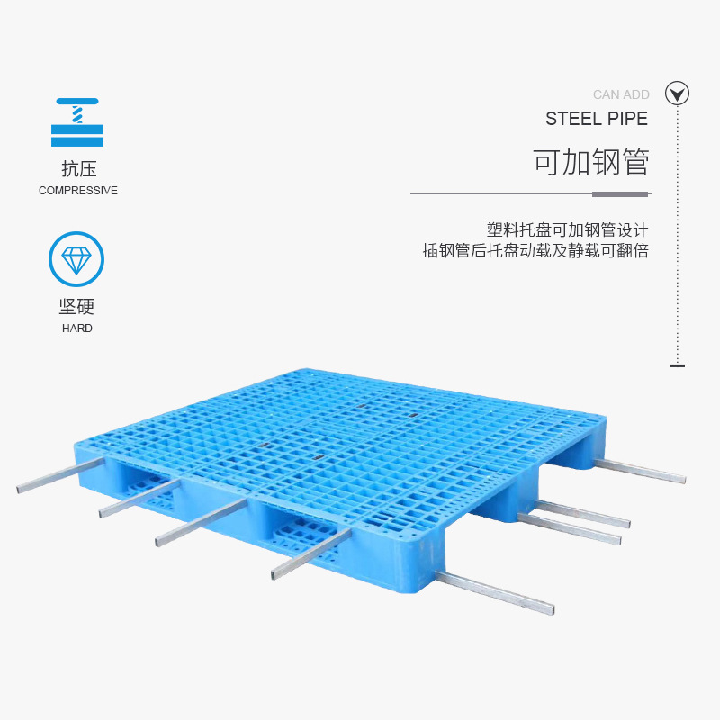 Picture of Flat nine-legged plastic pallet forklift industrial shelf moisture-proof pad warehouse card board floor mat plastic pallet