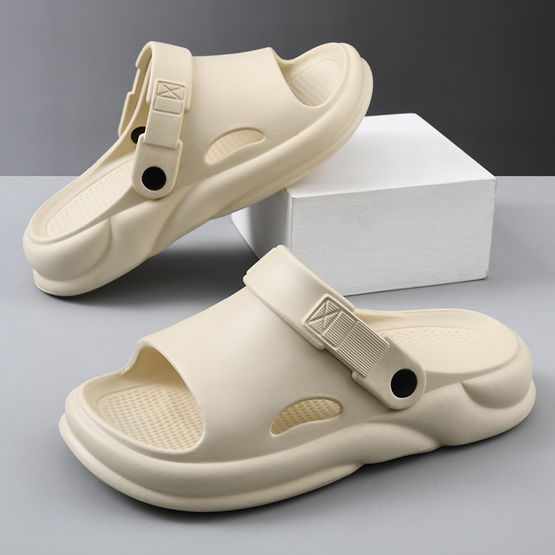 Men's Slippers Non-slip Outer Wear Summer Height-raising Thick Bottom Slides High-end Wear-resistant Non-smelly Foot Breathable Slippers for Women