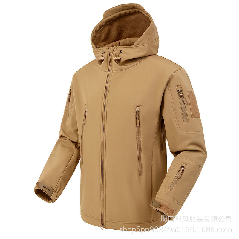 Picture of Outdoor Shark Skin Soft Shell Jacket Men's Winter Fleece Jacket Waterproof Windproof Men's Three-in-One Warm Camouflage Mountaineering