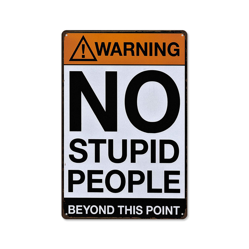 Picture of 2024No Trespassing Retro Public Warning Sign Iron Painting Background Wall Frameless Decorative Hanging Painting