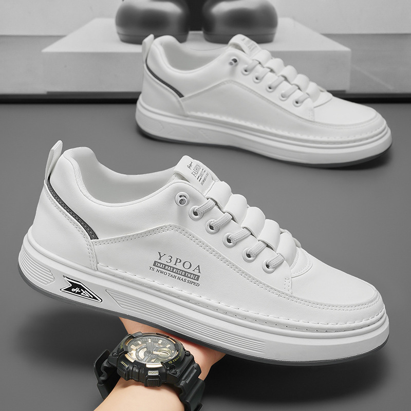 2025 Spring Men's Shoes New Breathable White Shoes Men's Trendy All-match Slip-on Sports Casual Sneakers Trendy Shoes