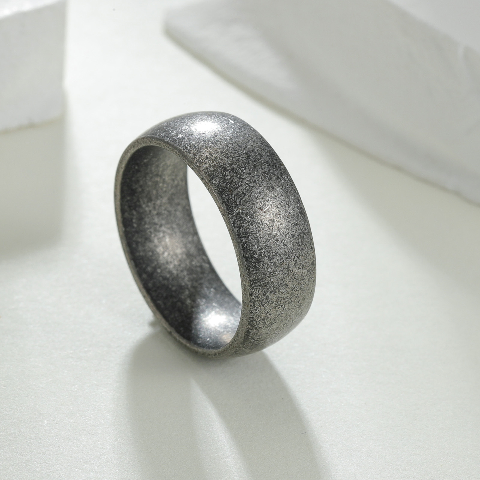 Retro spherical ring for old men's ring ancient silver Europe and the United States hot cross-border Amazon Greek temu supply