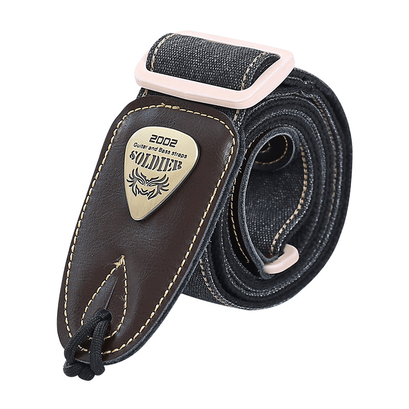 Picture of Soldier Soldier Guitar Strap Folk Wood Electric Guitar Shoulder Strap Bass Widened Leather Strap Perseus