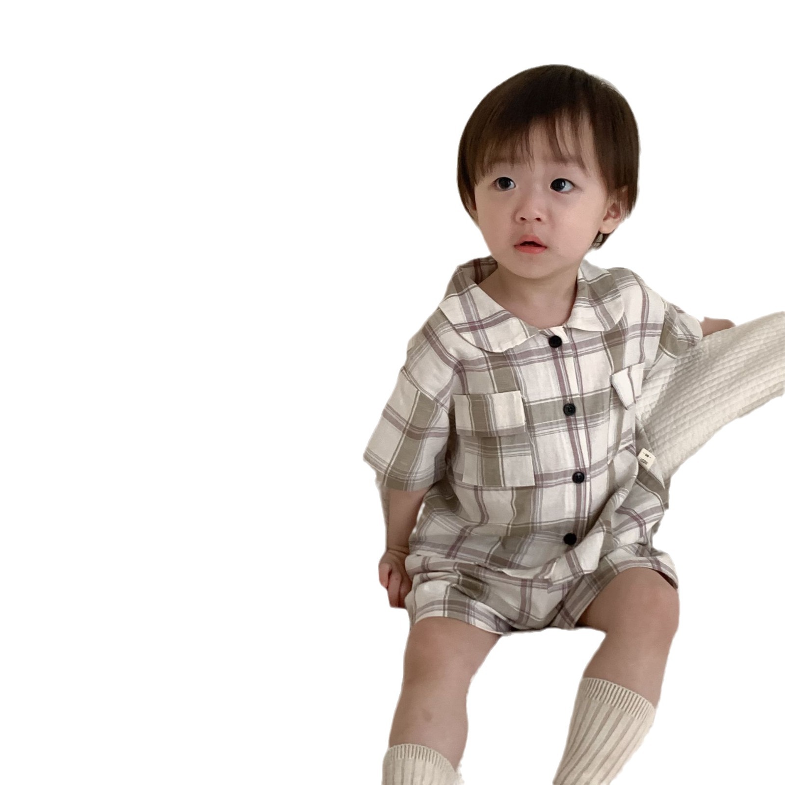 Picture of Boys Summer Suit Thin Korean Style Kidsren's Clothing Two-Piece Set Baby Clothes 2025 Summer New Kidsren's Summer Clothing