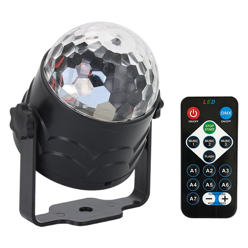 Remote control small magic ball USB crystal stage lights LED colorful car atmosphere lights mini disco rotating lights