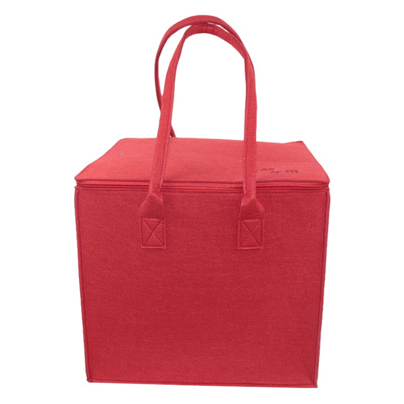 New Portable Felt Meal Delivery Bag Creative Takeaway Lunch Bag Zipper Sealed Insulation Lunch Box Bag Printed Logo
