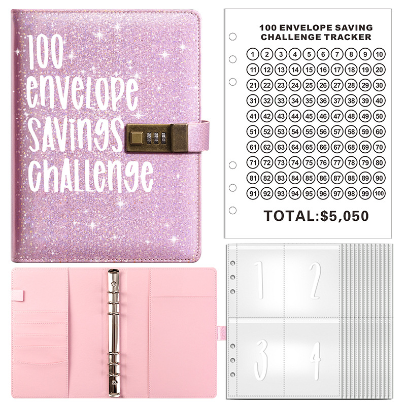 Picture of 100EnvelopeChallenge magic color macaron loose-leaf couple envelope challenge saving money book