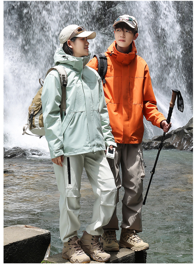 Luo Tuo's same jacket three-in-one women's windproof waterproof autumn and winter outdoor casual versatile detachable jacket trendy