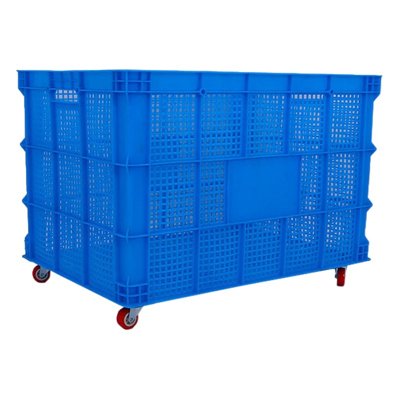 Garment Factory Type Plastic Wheeled Turnover Basket Large Wheeled Plastic Basket with Universal Wheels Plastic Transfer Frame