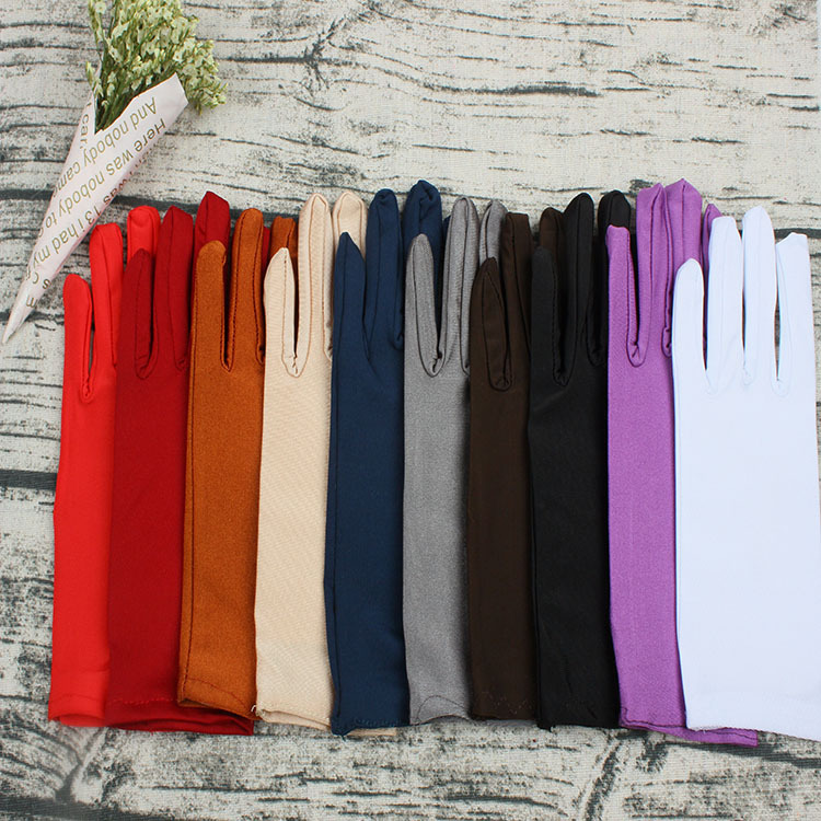 Spandex Classic Thin Women's Short Multicolor Soft Comfortable High Quality Sun Protection High Elastic Etiquette Dance Gloves
