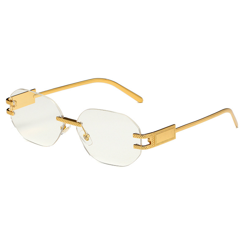 Picture of Cross-Border New Ins Style Frameless Cut-Edge Sunglasses Polygonal Fashion Internet Celebrity Sunglasses Women's Trendy Street Style Sunglasses