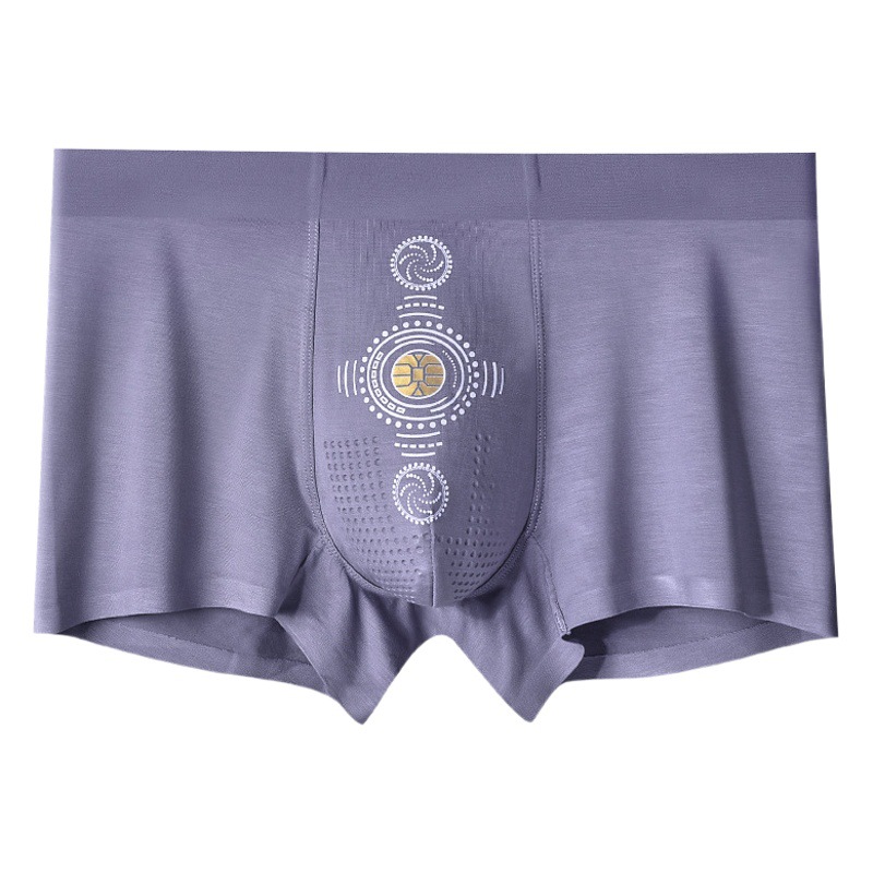 Wholesale 60 modal non-trace negative ion non-trace flat angle one-piece solid color breathable antibacterial crotch men's underwear
