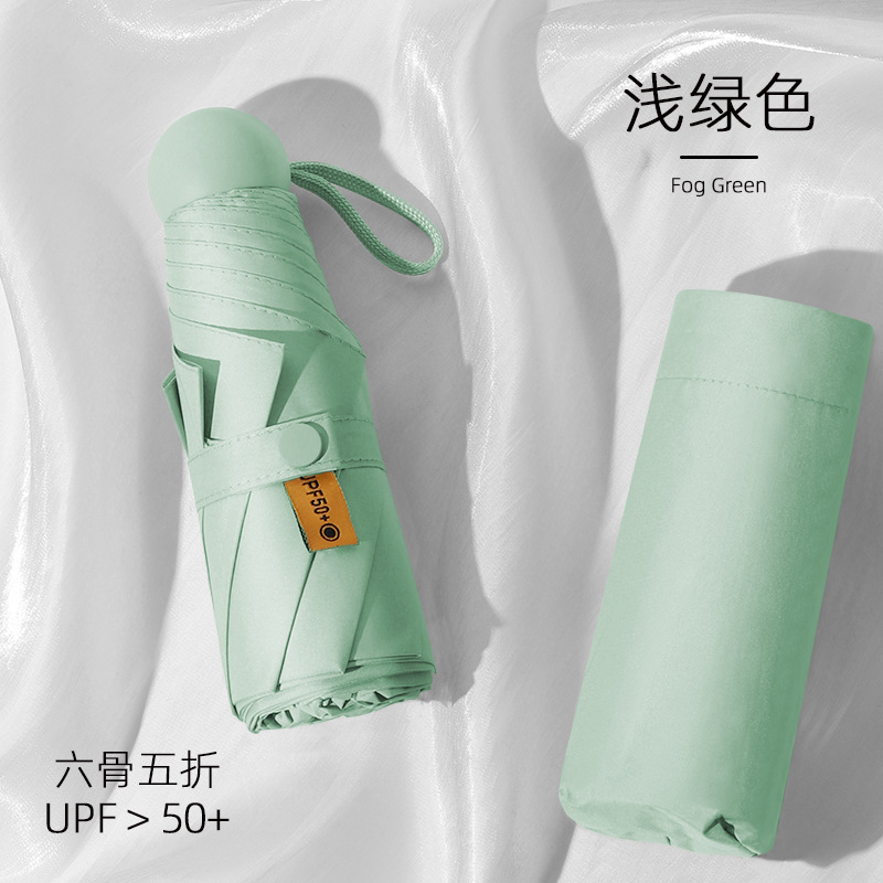 Picture of 24 Bone Umbrella Folding Umbrella Advanced Sense Sunshade Sun Umbrella Sun Protection UV Protection Sunlight and Rain Protection Dual-purpose Five-fold Capsule Umbrella