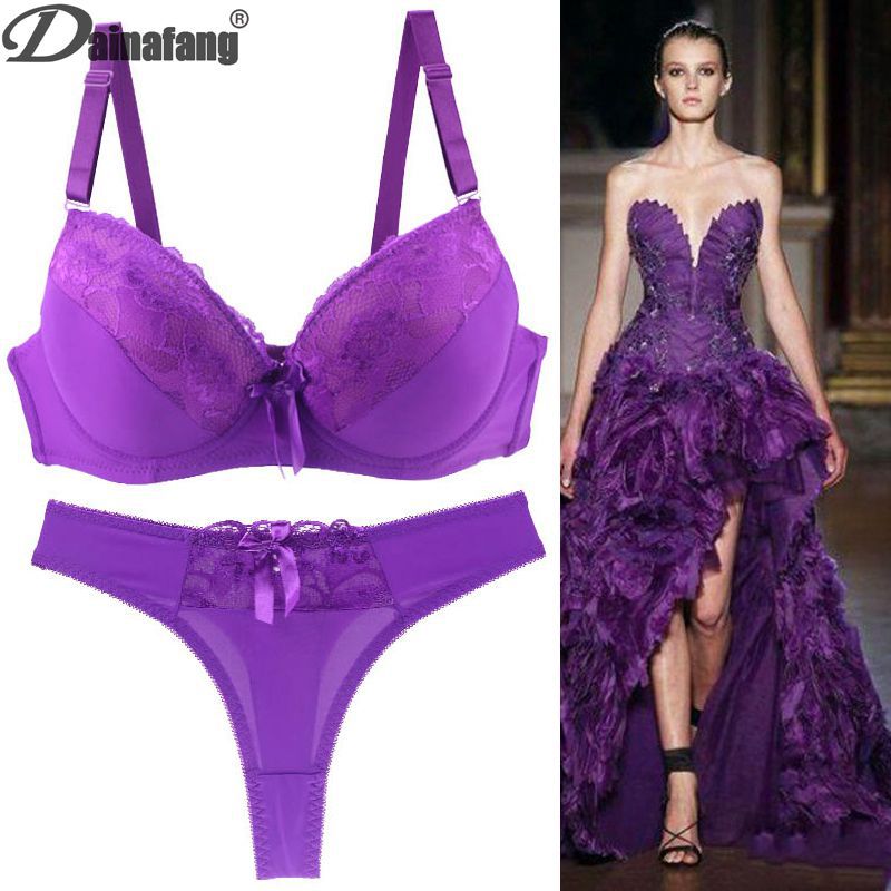 Lace sexy large size bra set foreign trade explosions with steel ring gathered adjustment bra underwear wholesale