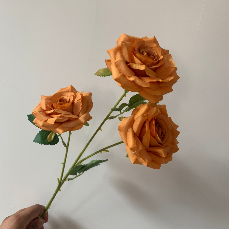 Picture of New 3-Head Diamond Rose Artificial Flower Wedding Hall Decorative Flower Artificial Flower Amazon Export Bouquet Rose Flower