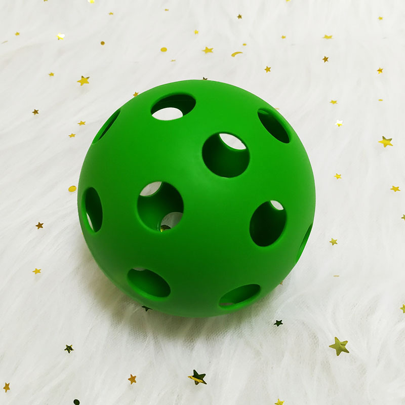 Picture of 9cm Hole Early Education Catching Ball Baby Training Toy Baby Buckle Perception Color Cognition Sound Toy Gift Ball