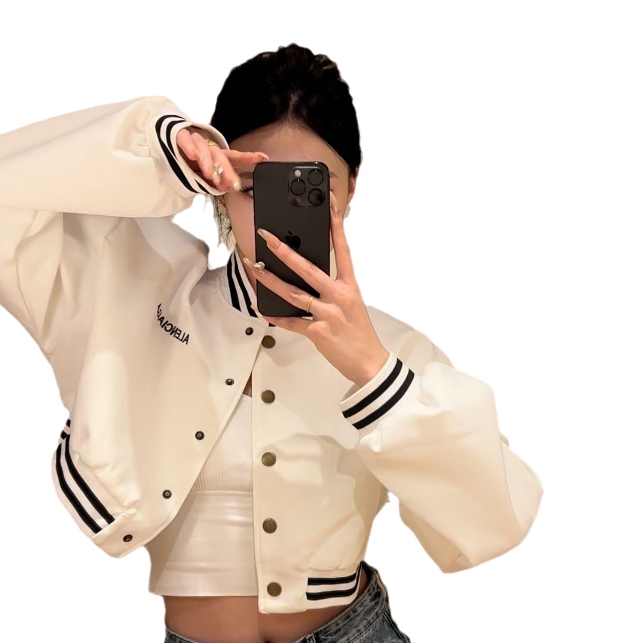 Picture of Contrast Color Baseball Suit Coat Women's New Spring and Autumn Design Sense Niche Loose Casual Student Clothes Women's Ins