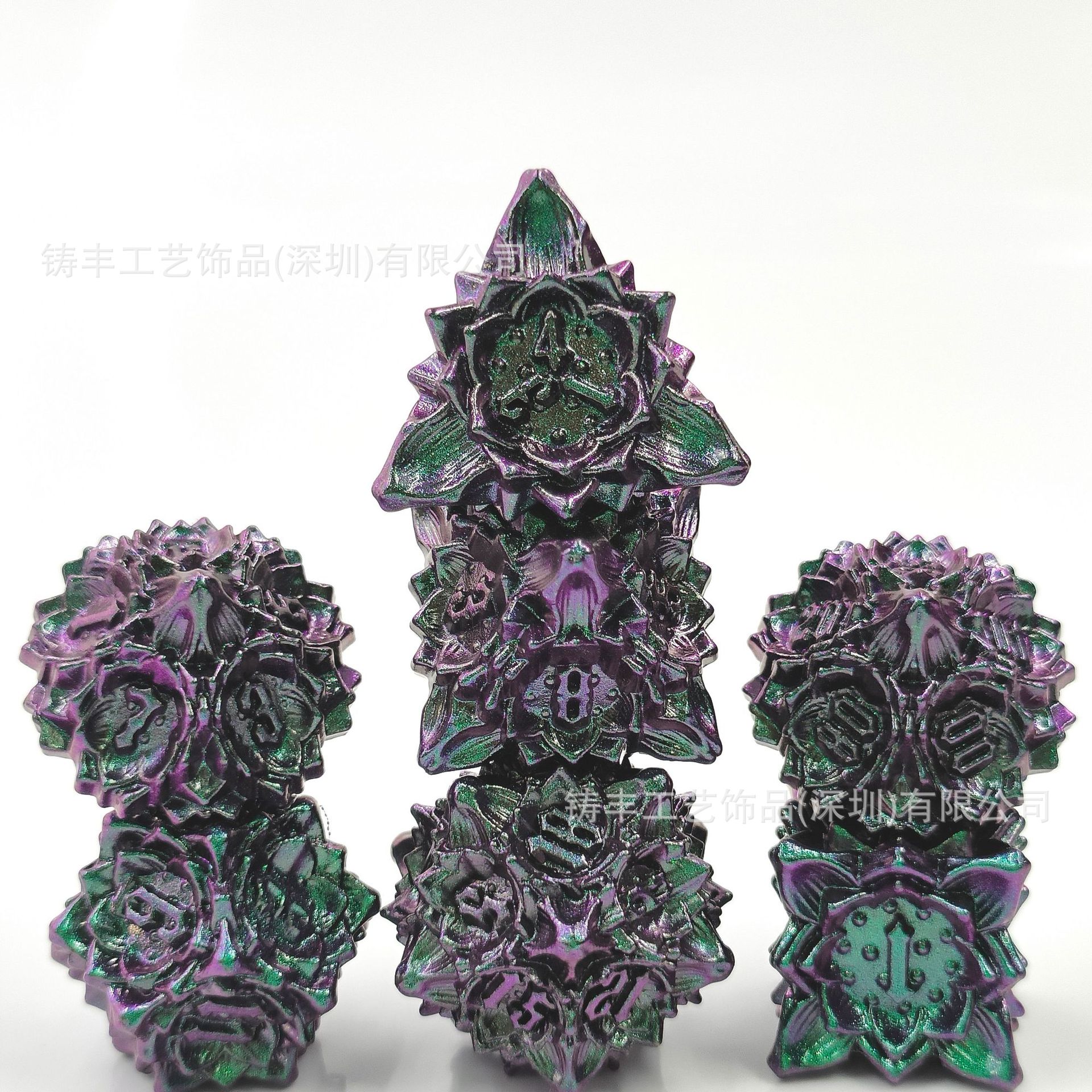 Cross-border hot selling solid metal dice DND Dungeons & Dragons board games COC Cthulu polyhedron metal dice