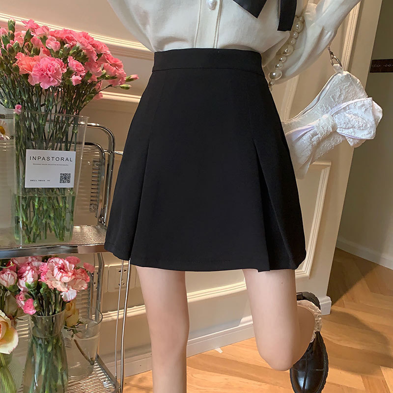 High Waist Skirt 20 Umbrella Skirt Spring Black Tutu Skirt A Word Slim Anti-running Light Short Skirt Pure 22 New Style