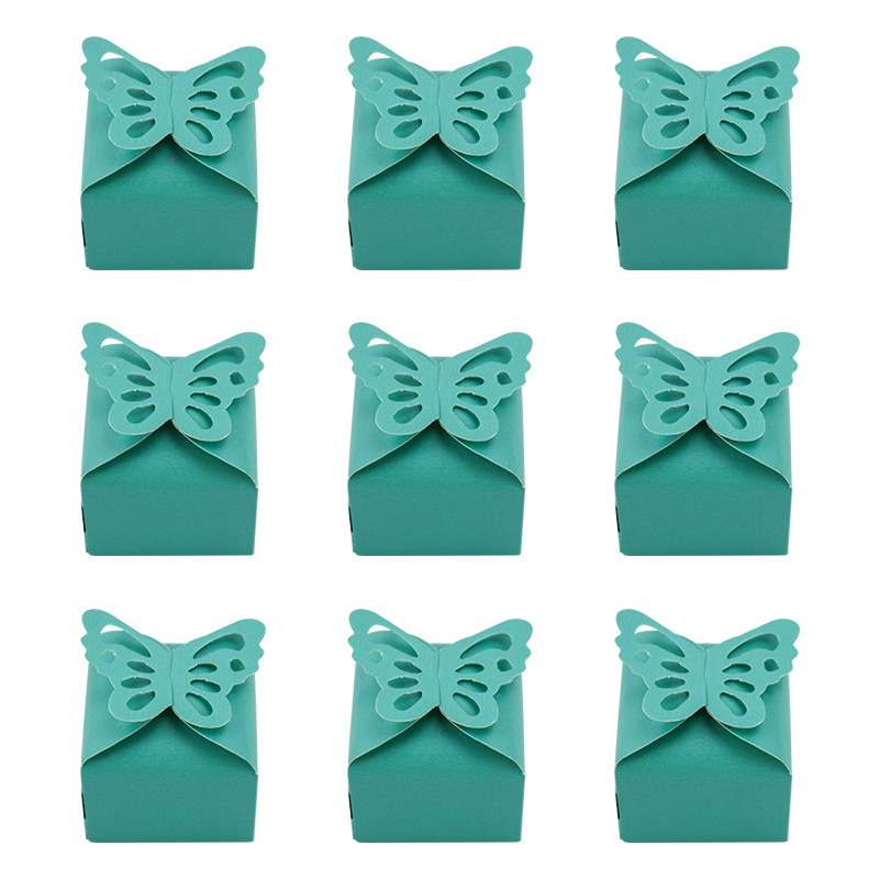 Picture of Cross-border new candy box creative butterfly hollow square bottom candy box pearl paper packaging box wedding candy box wholesale